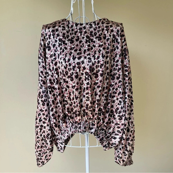 Zara oversized leopard print long sleeve top size S - Picture 1 of 11